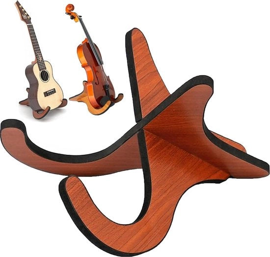 Stand per chitarra a X con supporto portatile per ukulele, mandola, banjo e violino con base rimovibile e supporto antiscivolo in gomma.