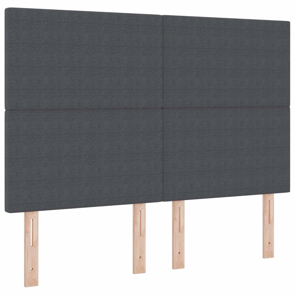 Testiera LED con testiera Grigio scuro 144 cm Tessuto in Cords 3338327