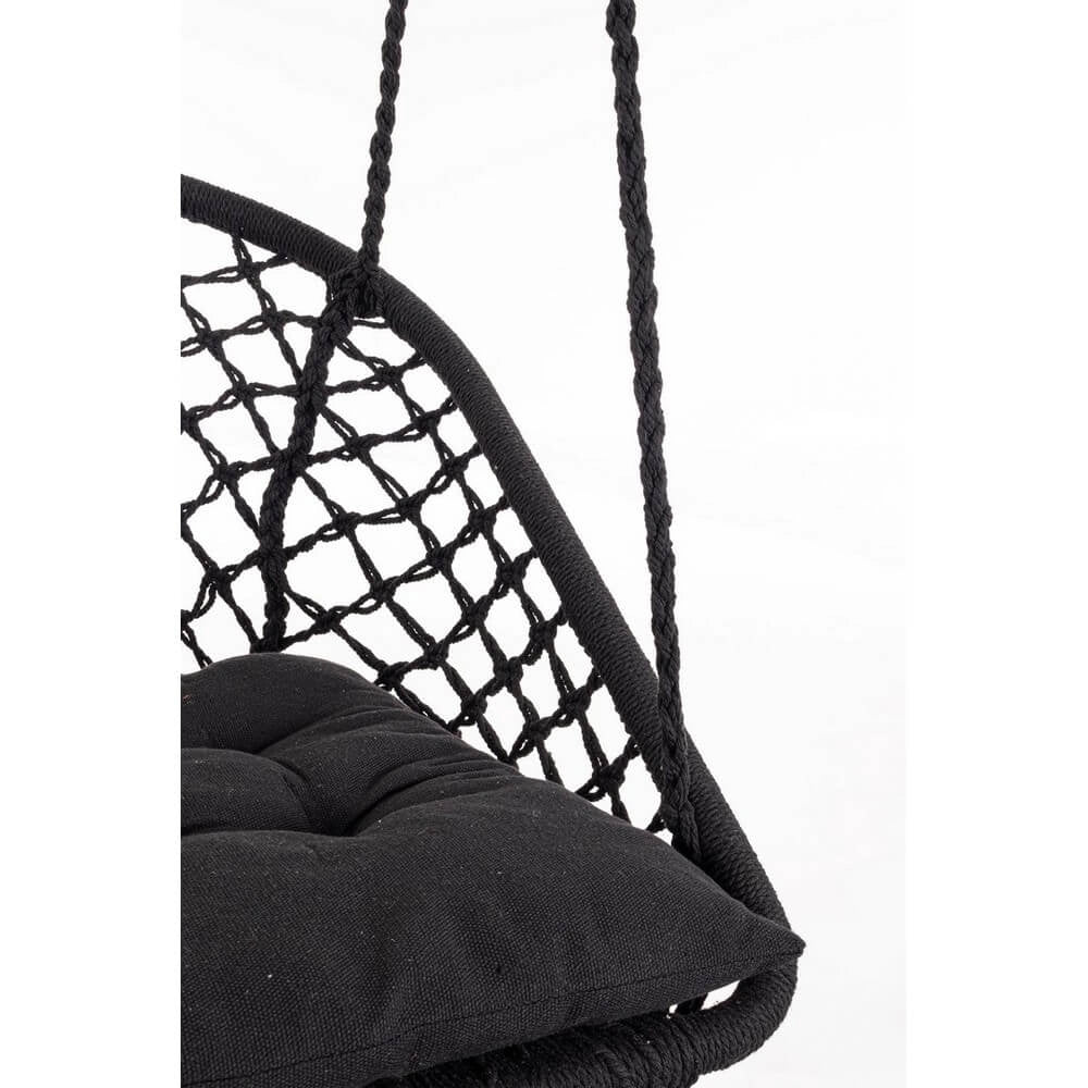 Poltrona Amaca Pensile in Macramé con Cuscino e Frange - MONTANA