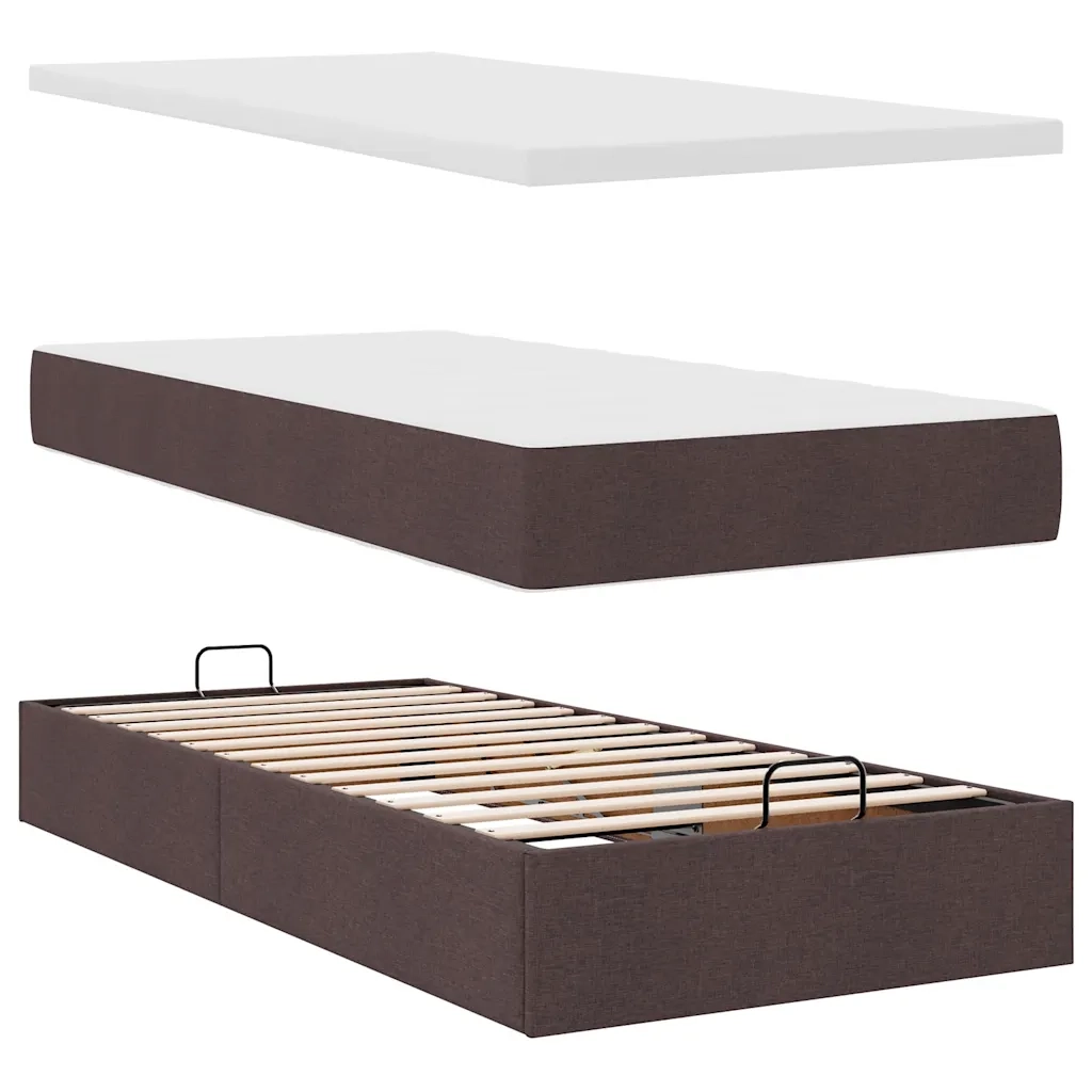 Struttura Letto Pouf con Materasso 90x190 cm in Tessuto 3311074