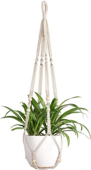 Macchia di cotone di 89 cm, plantenhanger boho per interni ed esterni - decorazione per balcone e vaso per piante