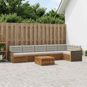 Set di divani da esterno 7 pz Naturale e Grigio Chiaro 3383439
