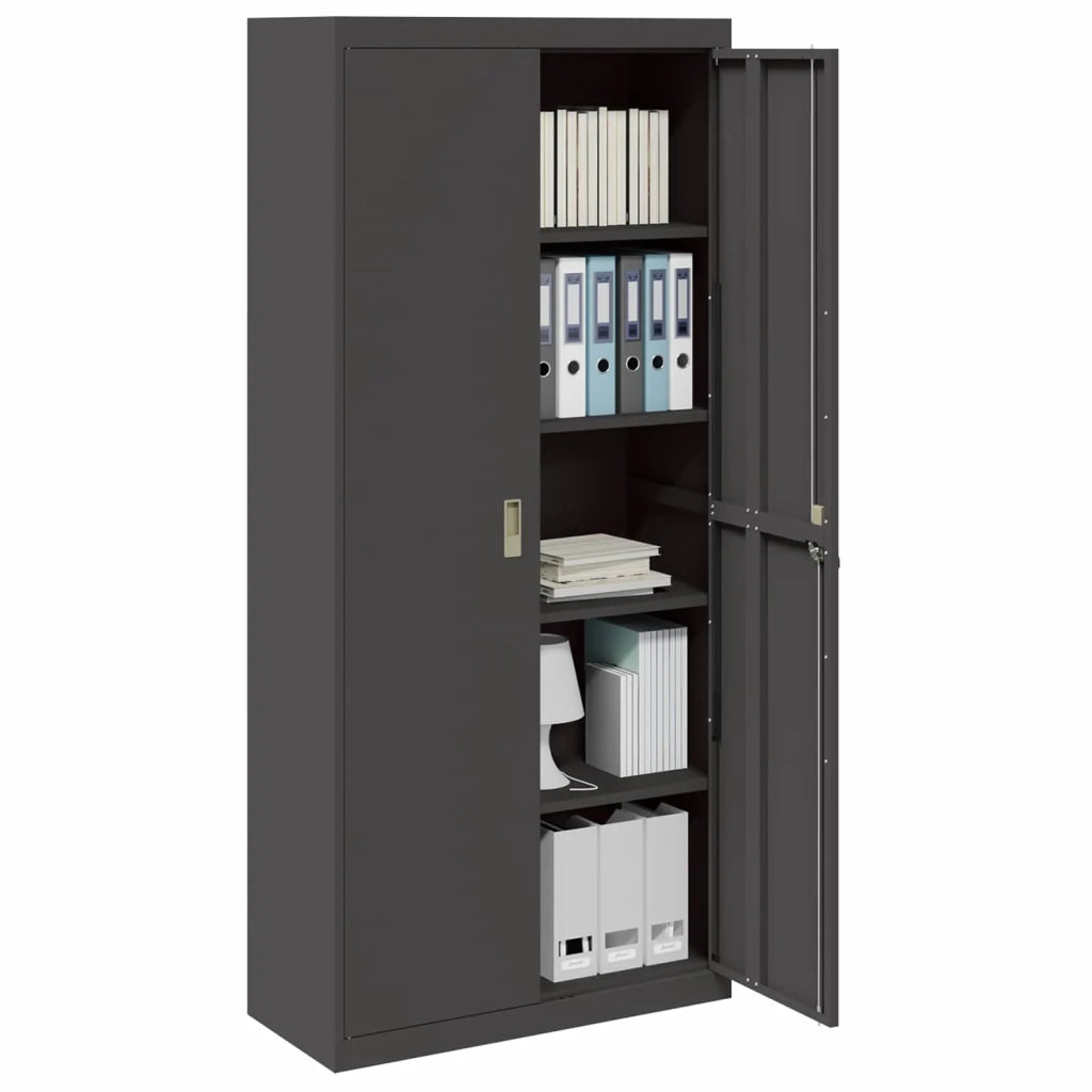 Armadio Nero 90 x 40 x 200 cm Acciaio