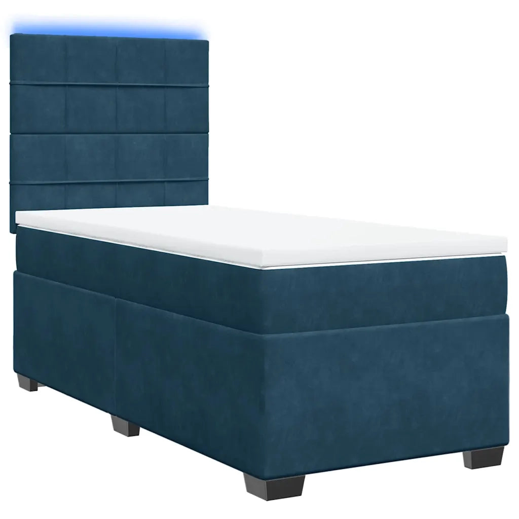 Giroletto a Molle con Materasso Blu 80x200 cm in Velluto