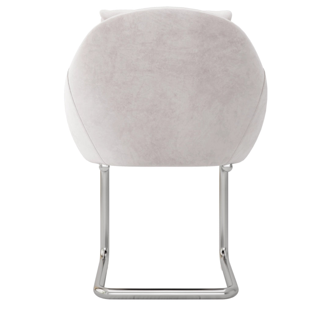 Set di 6 sedie in velluto beige con struttura in metallo; ergonomiche e confortevoli