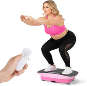 Pedana Vibrante Dimagrante con 10 Livelli di Intensità, Timer da 10 Minuti e Silenziosa Fitness, Pedana Fitness con Schermo e Telecomando per Allenamento Completo a Casa