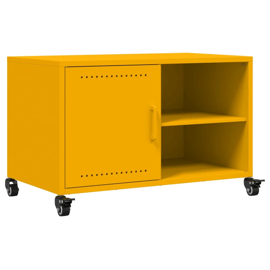 Mobile TV Giallo Senape 68x39x43,5 cm in Acciaio 846671