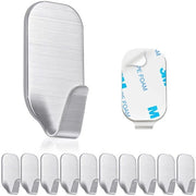 Haken Autoaffissori 10 pezzi - Acciaio Inossidabile - Haken per Porta - Disegno Sostenibile - Eterno - 4x3cm - Haken per Parete