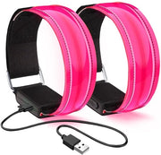 Set di 2 Bracciali Illuminabili Ricaricabili in Rosa