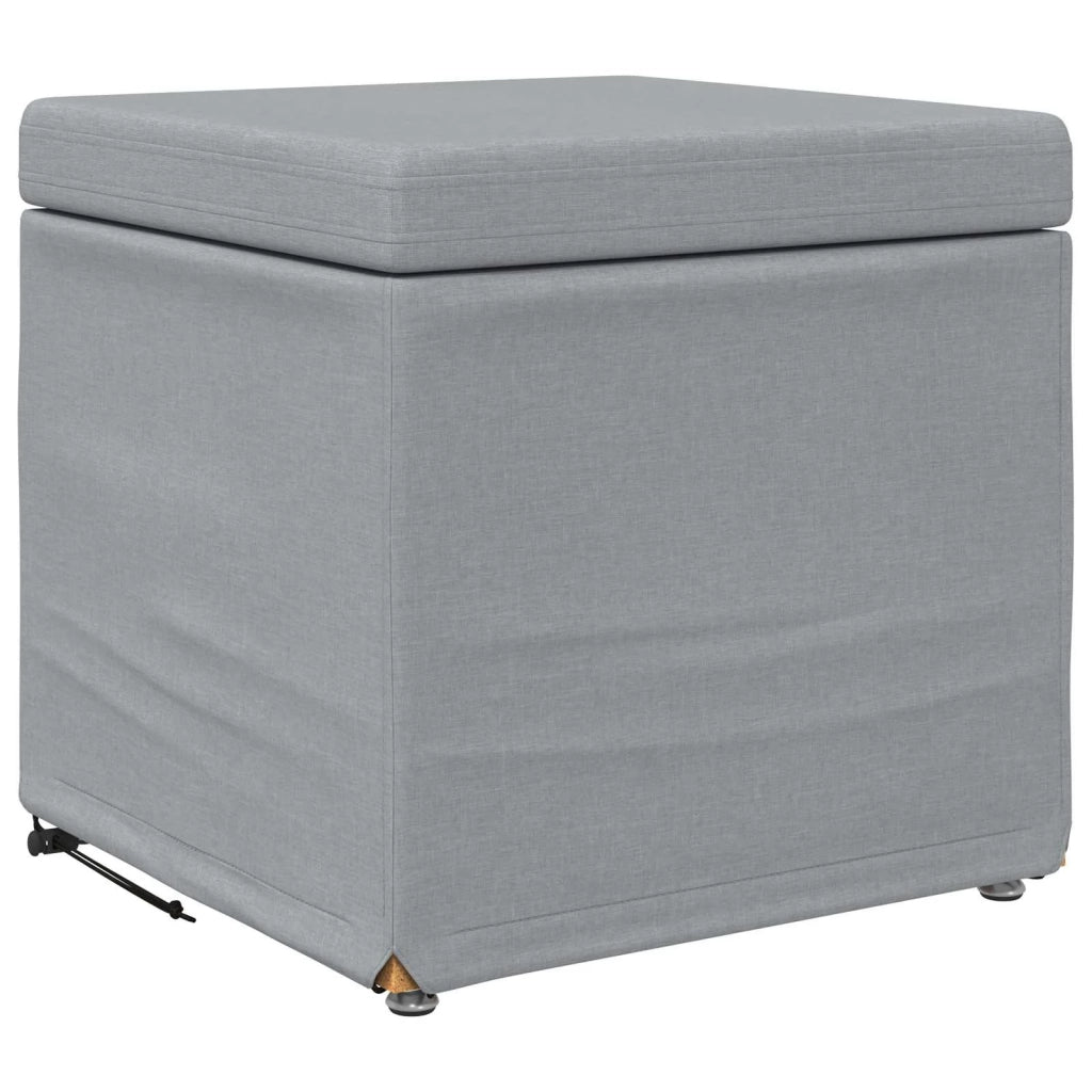 Pouf Grigio chiaro Tessuto e Legno Ingegnerizzato