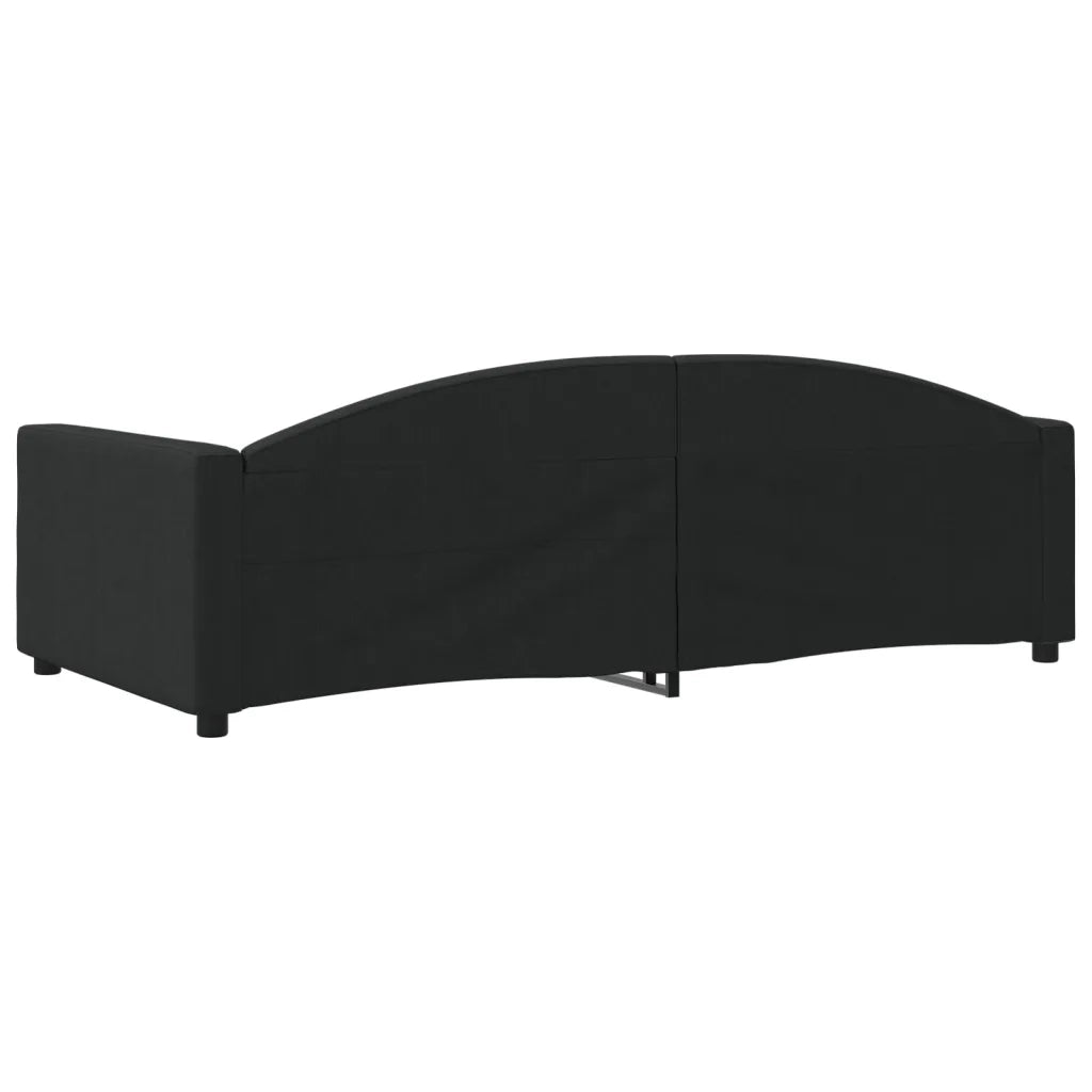 Letto da Giorno Nero 100x200 cm in Tessuto