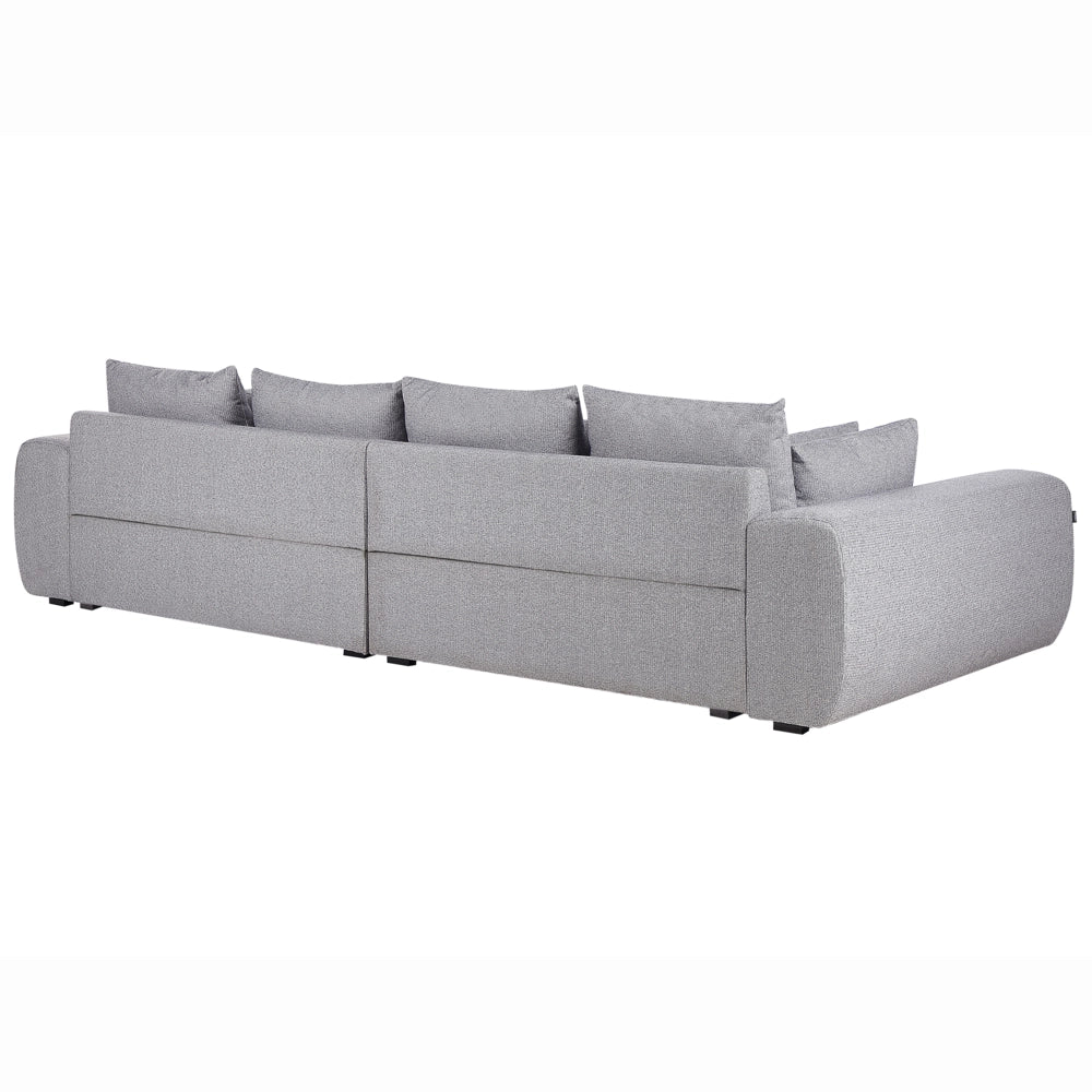 Divano con 8 cuscini grigio con rivestimento in tessuto 4 posti cuscino schienale