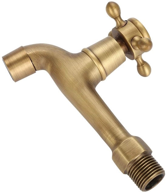 Montaggio a Spina per Acqua Fredda - Stile Vintage - Materiale in Ottone - Corrosione Resistente - Dimensioni 12,5 cm - Rubinetto per Parete