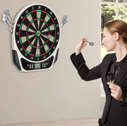 Bersaglio elettronico ULEVR con display LCD, 18 giochi e 159 varianti, 6 freccette incluse, nero