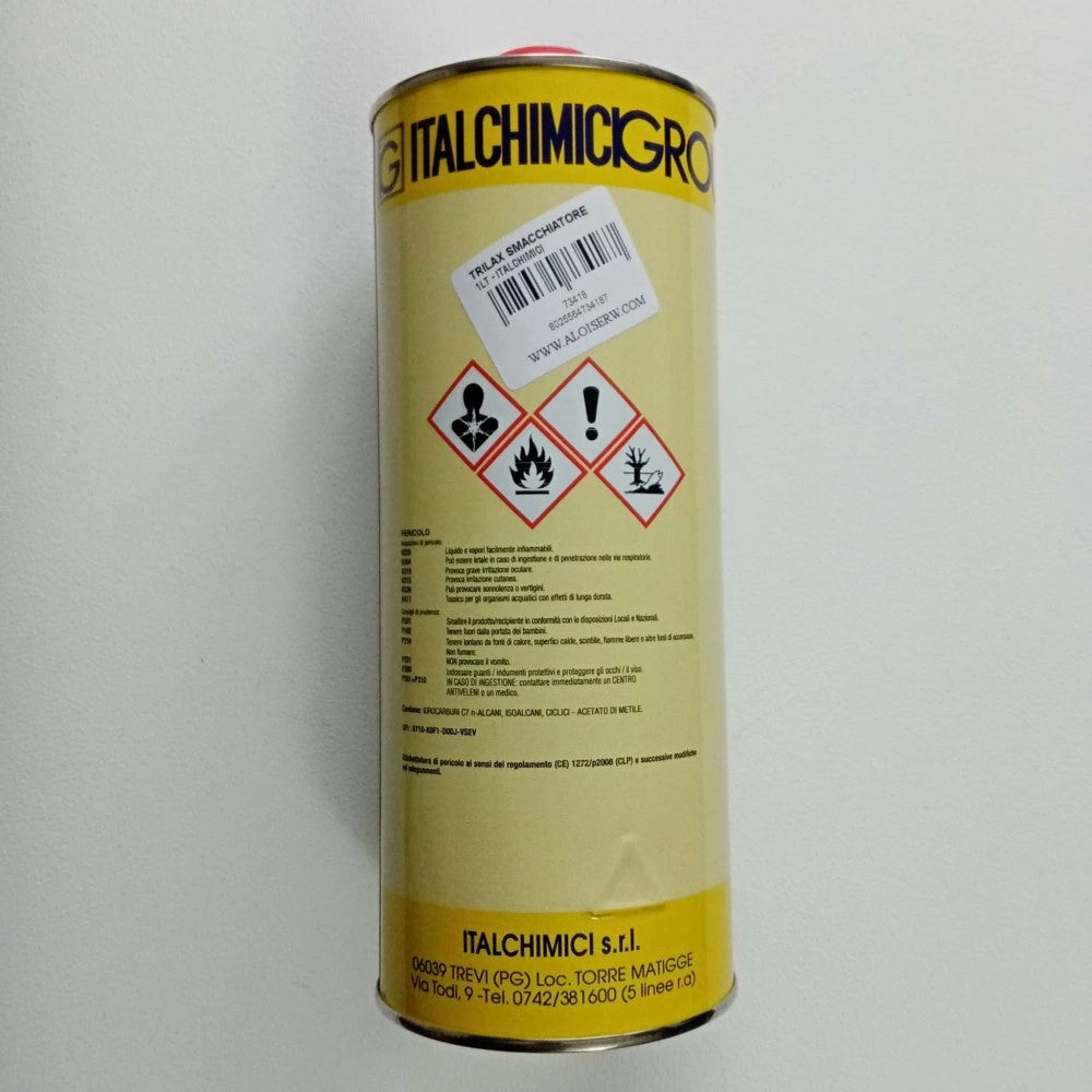 Italchimici trilax 1lt smacchiatore sgrasssatore base solvente per uso generale