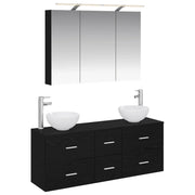 Set di mobili per il bagno 4 pcs Rovere Nero 3406696