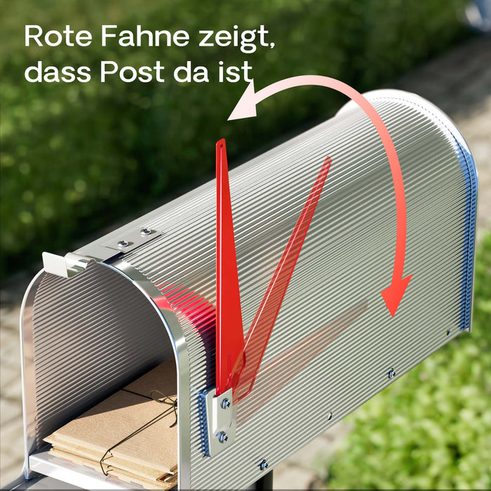 Cassetta postale americana in acciaio zincato grigio con materiale di montaggio