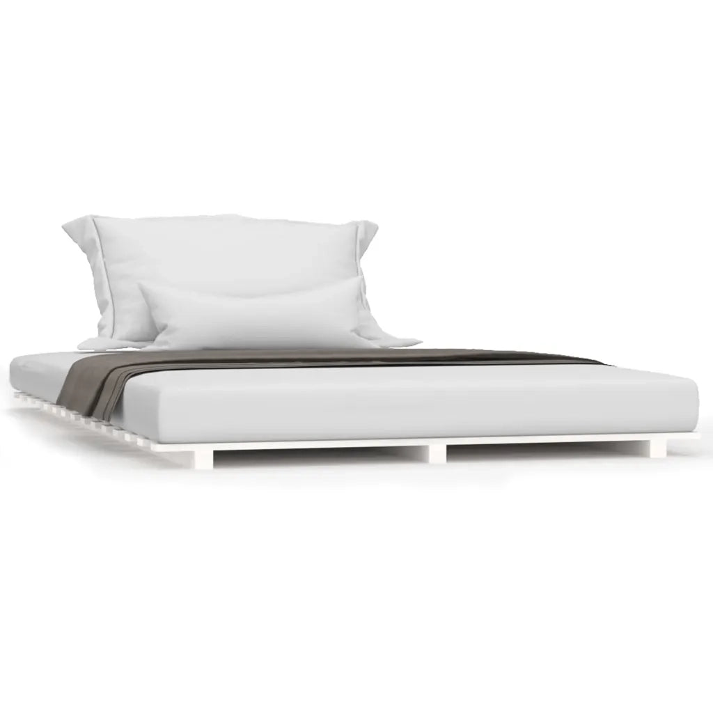 Giroletto senza Materasso-Struttura Letto Bianco 120x200 cm Legno Massello Pino 370769