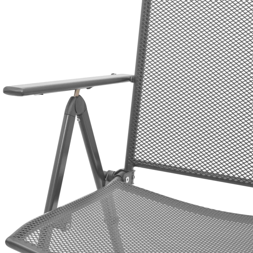 Sedie da Giardino Impilabili 2 pz in Acciaio Grigio 42716
