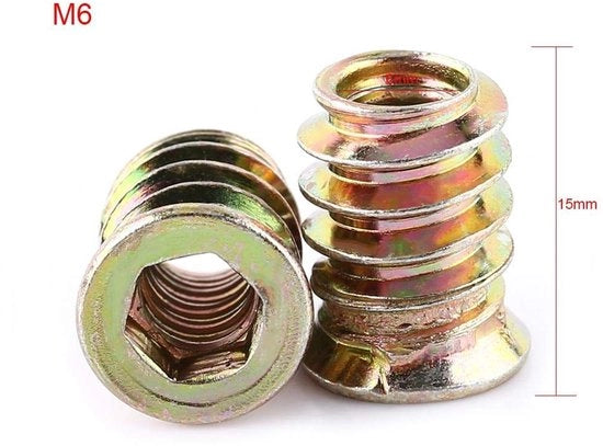 Viti a 5 punte galvanizzate - Copricapo a 5 punte - Viti a 5 punte per mobili - Viti a 5 punte per legno - Viti M6/M8/M10 - Viti a vite completa - Acciaio al carbonio - Resistenti all'ossidazione - Viti a 5 punte