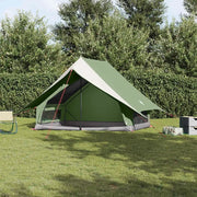 Tenda Familiare con tetto-Tenda da campeggio Verde e Bianco 256 x 256 x 185 cm