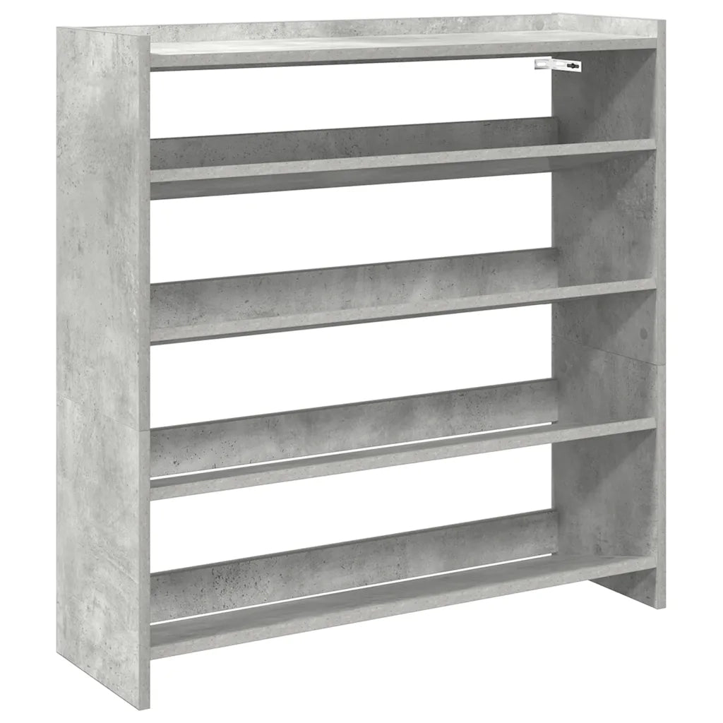 Scarpiera-Scaffale per scarpe Grigio Cemento 80x25x81 cm in Legno Multistrato