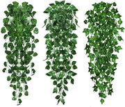 Piantine artificiali a cascata - set di 3 - 96 cm - falso edera - vite verde - per interni e esterni - decorazione per muro