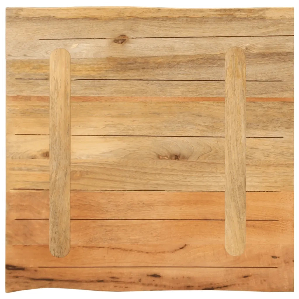 Piano Tavolo 80x80x3,8 cm Bordi Vivi in Legno Massello Mango 370746