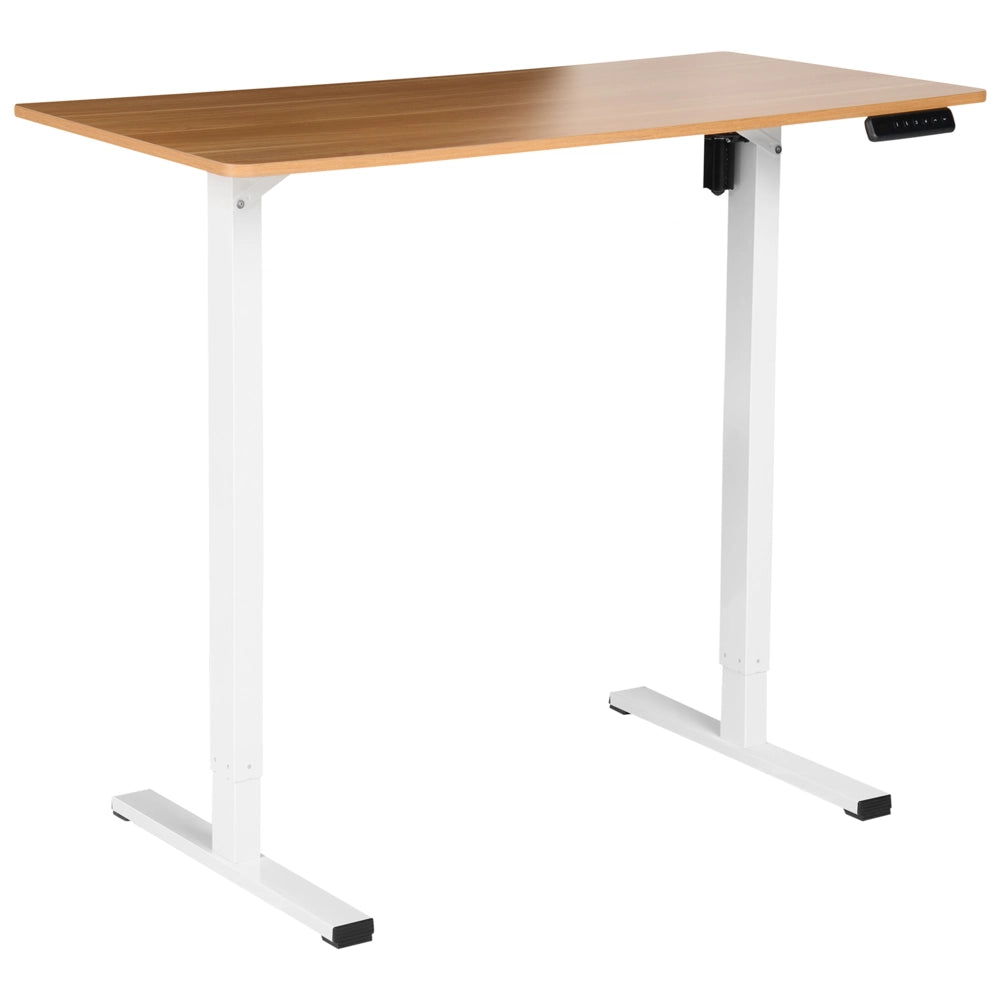 Lampada da tavolo regolabile elettricamente Marrone chiaro Piano in acciaio bianco 120 x 60 cm Seduta e piedi quadrati Design moderno