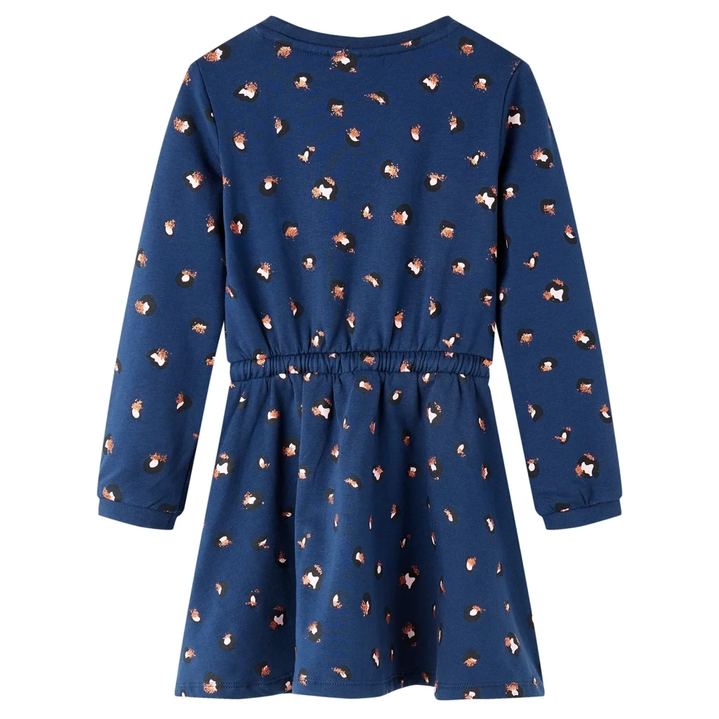 Abito da Bambina a Maniche Lunghe Blu Marino 128 CFW4111629