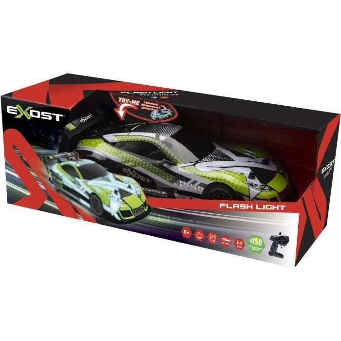Auto telecomandata - EXOST - Luce flash 1:14 - 15 km/h - 31 -5 cm - verde - 5 anni