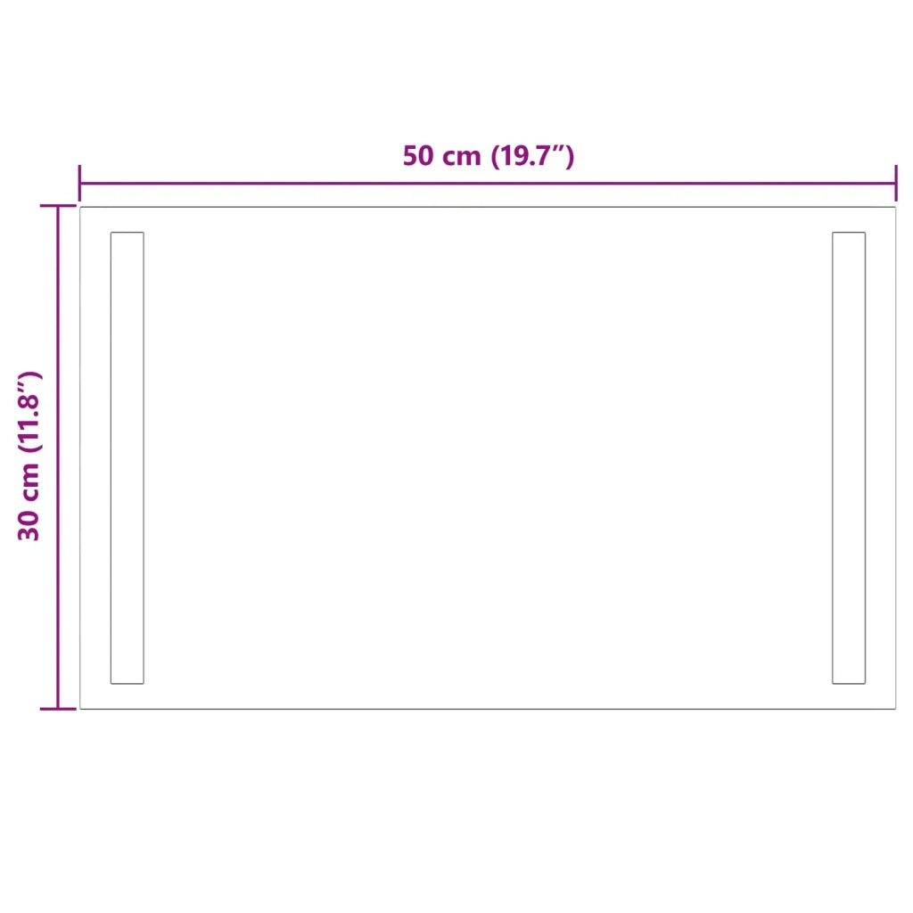 Specchio da bagno LED Trasparente 50 x 30 cm vetro temperato 42045792