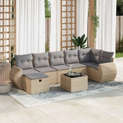 Set Divano da Giardino 8 pz con Cuscini Beige in Polyrattan 3325615