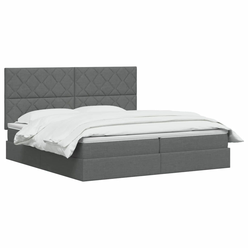 Letto con contenitore e materasso Grigio Scuro 200 x 200 cm 3459589