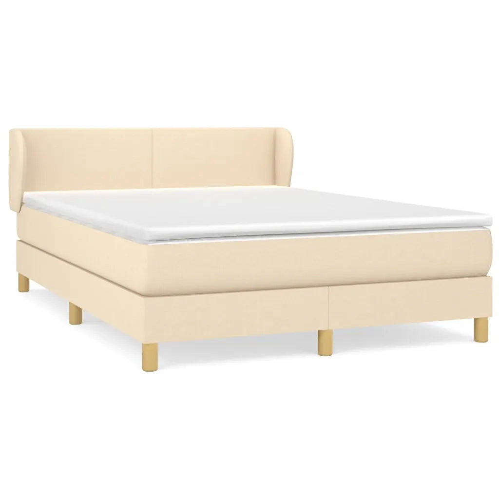 Giroletto a Molle con Materasso Crema 140x19 cm in Tessuto