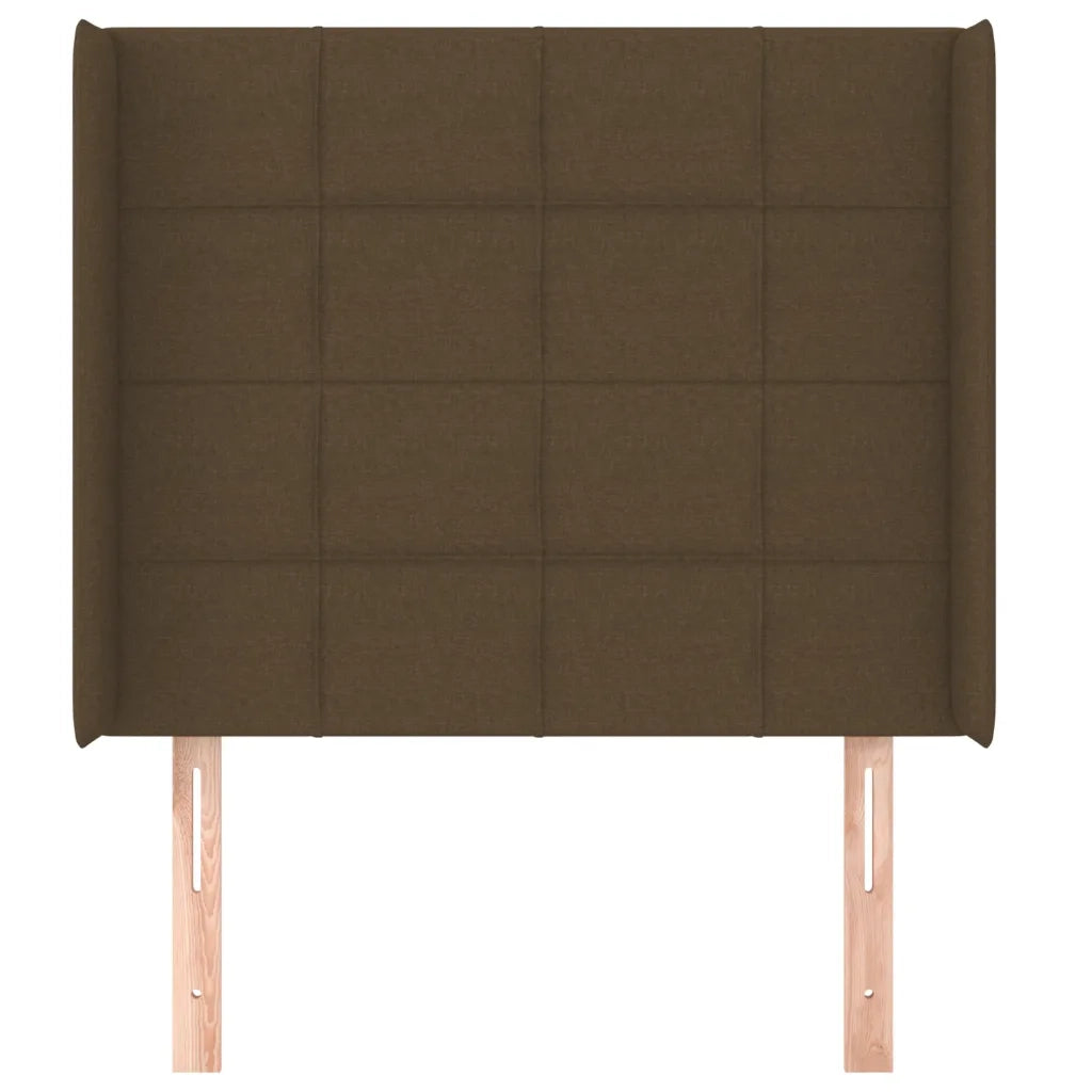 Testiera ad Orecchio Marrone Scuro 83x16x118/128 cm in Tessuto 3119557