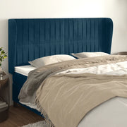 Testiera ad Orecchio-Testata con Orecchie Blu Scuro 183x23x118/128 cm in Velluto 304248