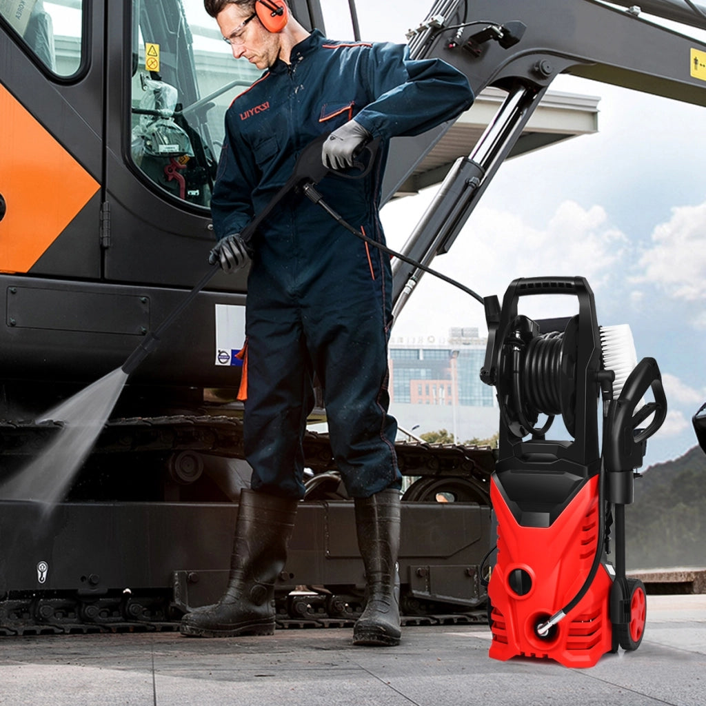 1500W Idropulitrice portatile con 2030 PSI, 5,0 L/Min, ugello Lotus per la pulizia di giardini e auto, Rosso-Strumenti elettrici