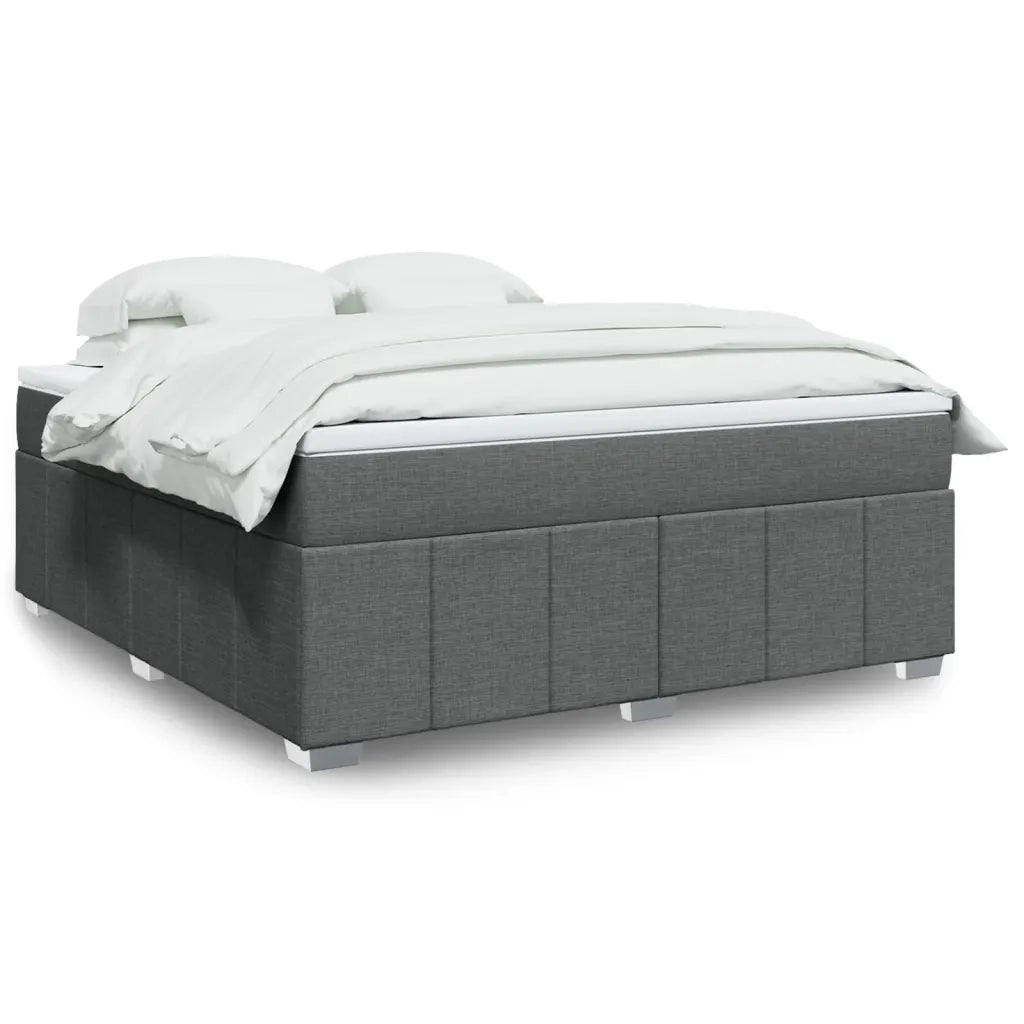 vidaXL Giroletto a Molle con Materasso Grigio Scuro 180x200 cm Tessuto