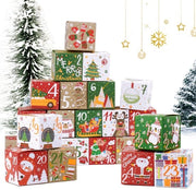Calendario da riempire per l'Avvento - 24 pezzi - Scatola di regalo - Cartone - 7 x 7 x 7 cm - Calendario per bambini