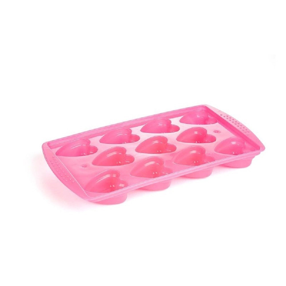 Trade Shop - Vaschetta Forma Ghiaccio Forma Di Cuore Cubetti Ghiaccio Plastica Colorata 11584 -