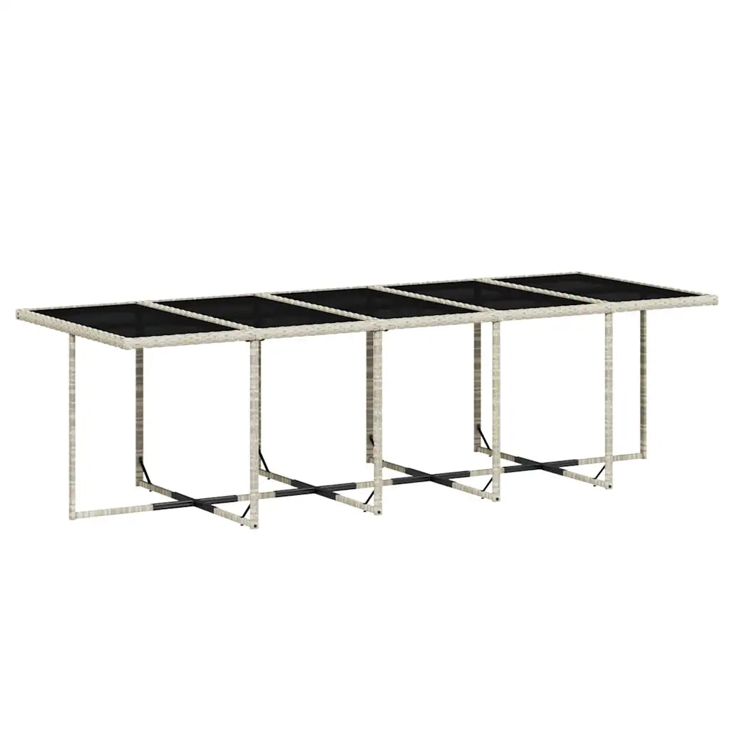 Set Pranzo Giardino 11pz con Cuscini Grigio Chiaro Polyrattan 3210575
