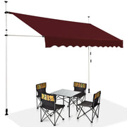 Tenda da sole telescopica e retrattile, Tenda parasole resistente ai raggi UV impermeabile 300 x 120 cm Rosso-Tende parasole
