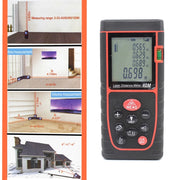 Trade Shop - Misuratore Di Distanza Metro Puntatore Laser Ultrasuoni Display Lcd Misura 40 Mt -