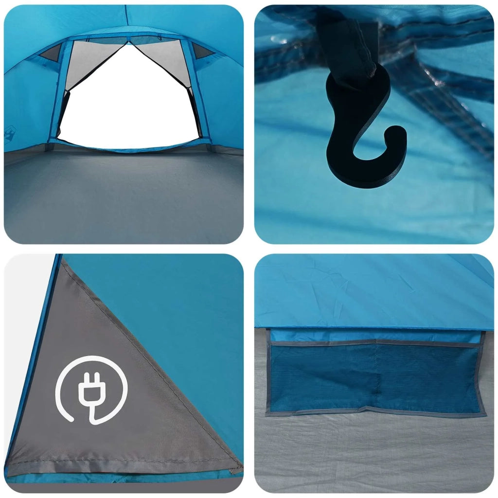 Tenda Capanna con tetto Blu 8 persone Poliestere e Acciaio 42028588