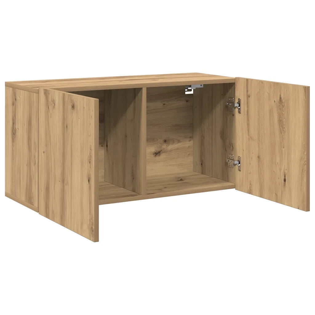 Mobile TV a Parete-Mobile TV a Muro Rovere Artigianale 80x30x41 cm