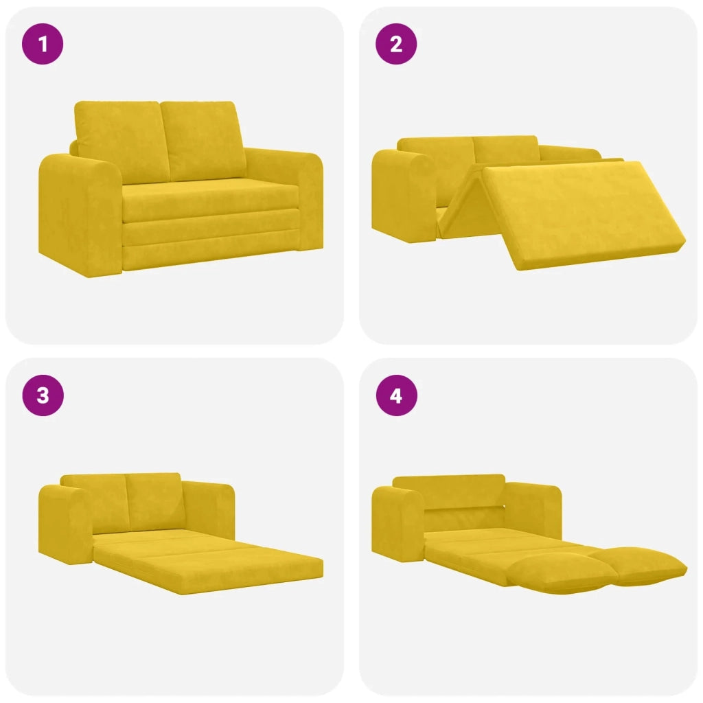 Divano letto Giallo 148 x 71 x 83 cm Velluto 4106689