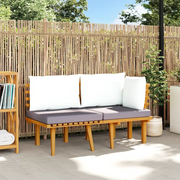 Set Divani da Giardino 2 pz con Cuscini in Massello di Acacia cod mxl 70744