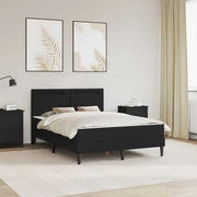 Struttura del letto con testiera Nero 140 x 190 cm Similpelle