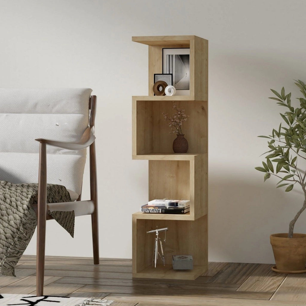 Biblioteca Cissone, Libreria 3 Ripiani, 27x25x95h cm Marrone Rovere